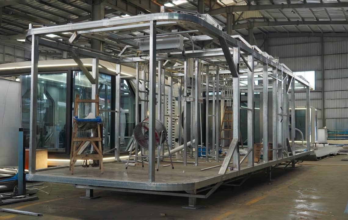 Structure principale en acier galvanisé de la Capsule House E3