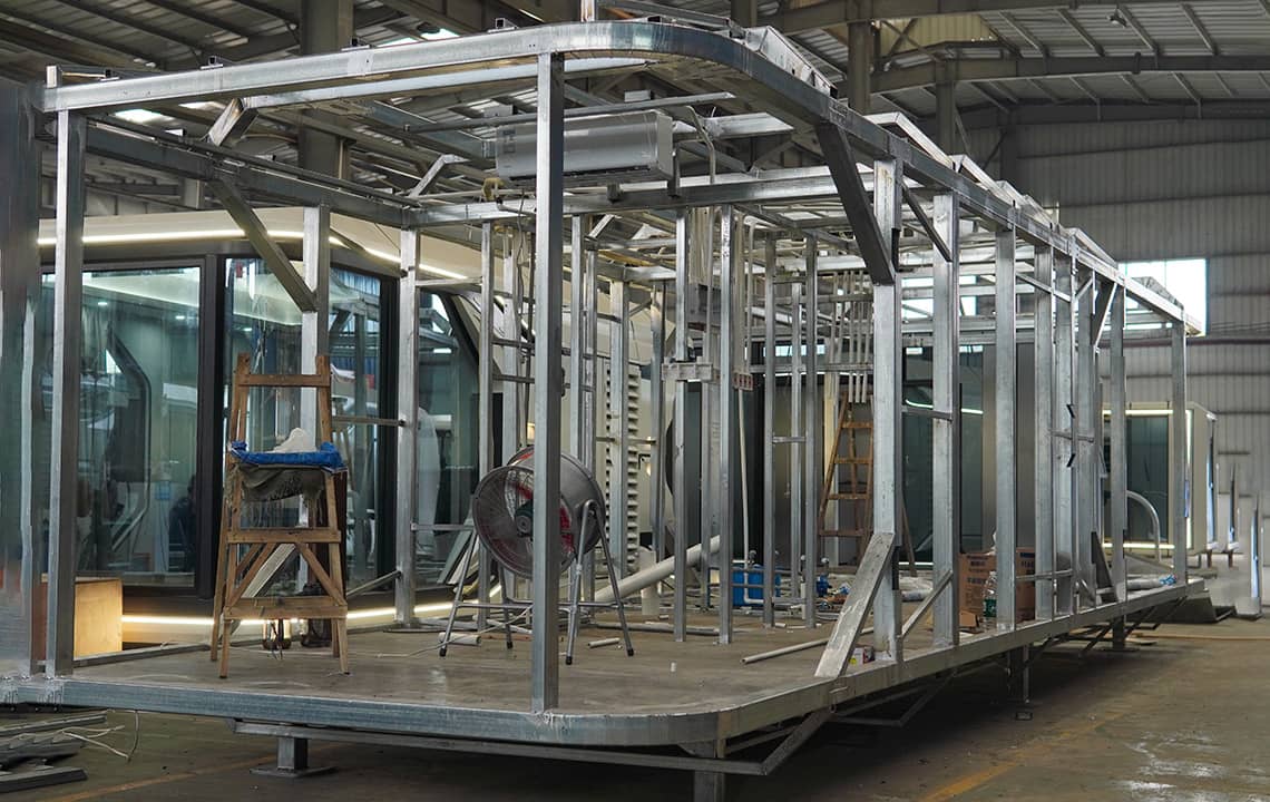 Structure acier galvanisé de la Capsule House E8